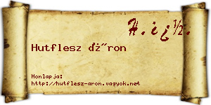 Hutflesz Áron névjegykártya